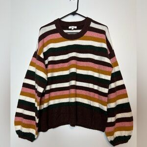Madewell Striped Payton Pullover Sweater in Coziest Yarn Striped Multicolor